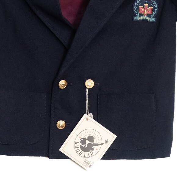 Good Lad of Philadelphia Size 2T Navy Blue Toddler Blazer W/ Gold Buttons & Embr - Picture 3 of 8